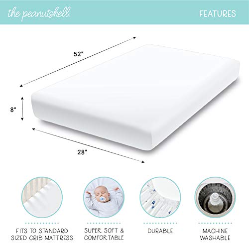 The Peanutshell Elephant Fitted Crib Sheet Set for Baby Boys or Girls, 2 Pack Unisex Set