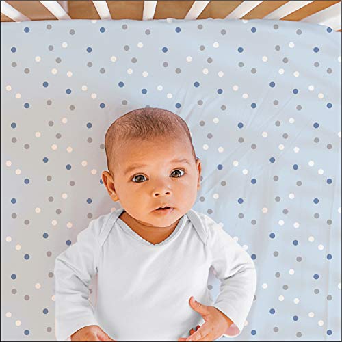 The Peanutshell Elephant Fitted Crib Sheet Set for Baby Boys or Girls, 2 Pack Unisex Set