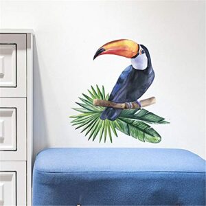 rofarso lifelike lovely cute toucan birds animal 3d vinyl wall stickers removable wall decals art decorations decor for nursery baby bedroom playroom living room murals