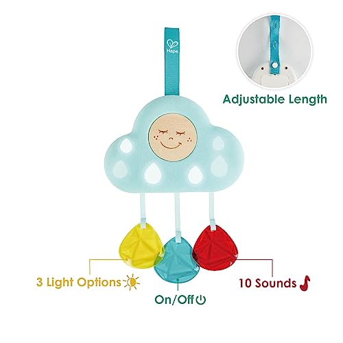 Hape Baby Crib Mobile Toy with Lights & Relaxing Songs| 10 Types of Soothing Sleep Sound for Crib Mobile| Adjustable Night Light for Baby from Birth and Up