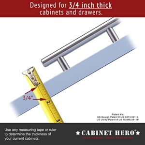 CABINET HERO Slimline - Slip on Cabinet Door Protector Edge Guard - Clear - ¾” Thick - 18” Length (Pack of 4)