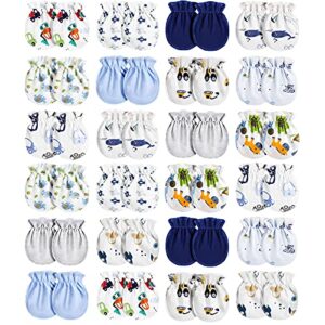 newborn baby gloves infant no scratch elastic wrist infant soft gloves baby mittens for 0-6 months baby girls boys (cool style,24 pairs)