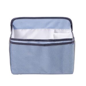 baby diaper caddy bag stacker organize - nursery storage bin for diapers, wipes & toys - protable diaper organizer fo crib wall (blue)