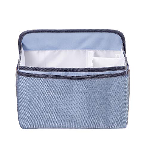 Baby Diaper Caddy Bag Stacker Organize - Nursery Storage Bin for Diapers, Wipes & Toys - Protable Diaper Organizer fo Crib Wall (Blue)