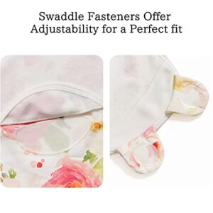 LITTLE TOTS Swaddle Blanket for Baby Girl Boy Easy Change Infant Wrap 3 Pack Adjustable Sleep Sack for Newborn Babies 0-3 Month (Rainbow and Flowers)