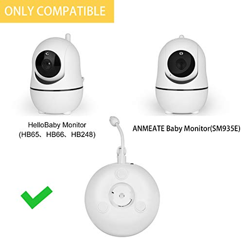 iTODOS Baby Monitor Mount for HelloBaby HB65/HB66/HB248,ANMEATE SM935E Baby Monitor Camera, Versatile Twist Mount Without Tools or Wall Damage --White