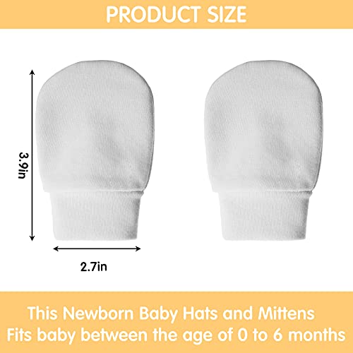 12 Pairs Newborn Baby Mittens Infant Toddler Gloves No Scratch Mittens Gloves for 0-6 Months Baby Boys Girls (Light Blue, White, Gray, Navy Blue, Black, Black-Gray, Cute)
