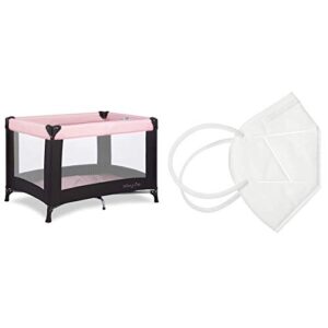 dream on me, nest portable playard with dream on me face mask i pack of 10