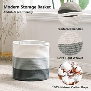 YOUDENOVA Rope Storage Baskets Set of 3 - Stylish Woven Baskets with Reinforced Handles for Effortless Toy Storage and Baby Gift Organization in Nursery, Living Room, and Bedroom