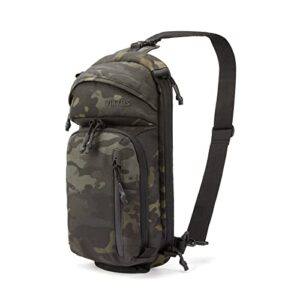 viktos tactical weather-resistant minimalist upscale 2 ccw slingbag, multicam black