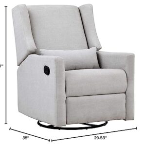 Suite Bebe Pronto Gliding Swivel Recliner, 29x35x40.5 Inch (Pack of 1), Blanco White Fabric