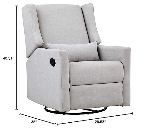 Suite Bebe Pronto Gliding Swivel Recliner, 29x35x40.5 Inch (Pack of 1), Blanco White Fabric