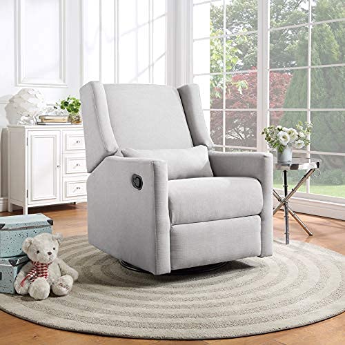 Suite Bebe Pronto Gliding Swivel Recliner, 29x35x40.5 Inch (Pack of 1), Blanco White Fabric