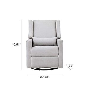 Suite Bebe Pronto Gliding Swivel Recliner, 29x35x40.5 Inch (Pack of 1), Blanco White Fabric