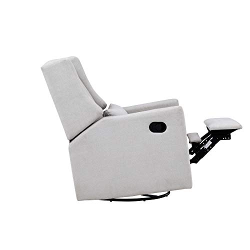 Suite Bebe Pronto Gliding Swivel Recliner, 29x35x40.5 Inch (Pack of 1), Blanco White Fabric