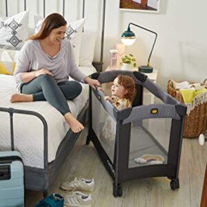 Century Travel On 2-in-1 Compact Playard with Bassinet, Playpen with Sheet Included, Metro