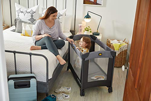 Century Travel On 2-in-1 Compact Playard with Bassinet, Playpen with Sheet Included, Metro