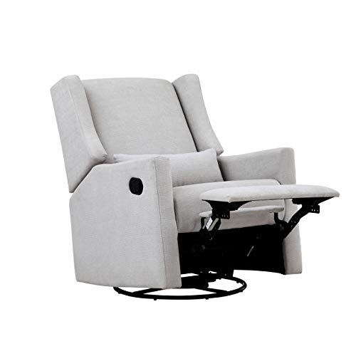 Suite Bebe Pronto Gliding Swivel Recliner, 29x35x40.5 Inch (Pack of 1), Blanco White Fabric