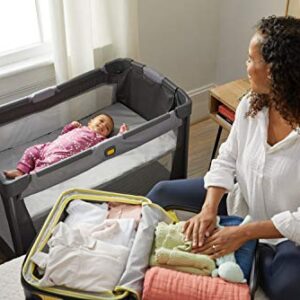 Century Travel On 2-in-1 Compact Playard with Bassinet, Playpen with Sheet Included, Metro