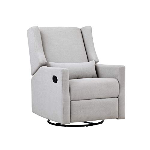 Suite Bebe Pronto Gliding Swivel Recliner, 29x35x40.5 Inch (Pack of 1), Blanco White Fabric