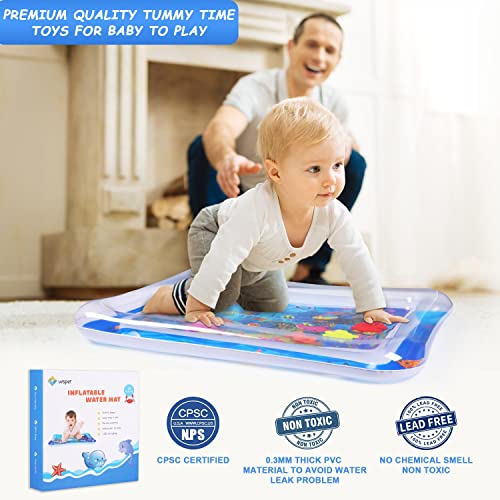 Tummy Time Water Mat Inflatable Baby Water Play mat for 3 6 9 Months Newborn Girl & Boy Early Activity Center