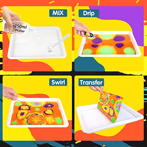 Water Marbling Paint for Kids - Arts and Crafts for Girls & Boys Crafts Kits Ideal Gifts for Kids Age 3-5 4-8 8-12