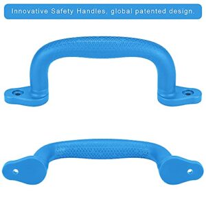 Playset Handles Playground Slide, SELEWARE Safety Hand Grips Bar for Outdoor Playhouse, Jungle Gym, Climbing Frame and Treehouse. Backyard Swing Set Accessories for Kids, SELEWARE Blue