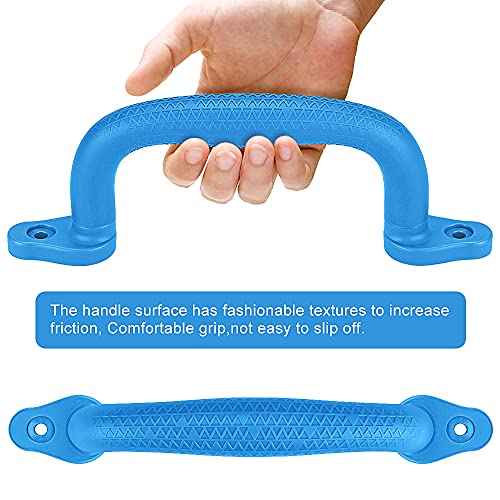 Playset Handles Playground Slide, SELEWARE Safety Hand Grips Bar for Outdoor Playhouse, Jungle Gym, Climbing Frame and Treehouse. Backyard Swing Set Accessories for Kids, SELEWARE Blue