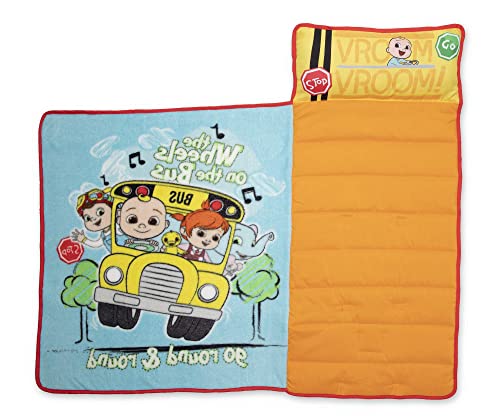 CoComelon Kids Nap-Mat Set – Includes Pillow and Fleece Blanket – Great for Boys or Girls Napping During Daycare, Preschool, or Kindergarten - Fits Toddlers and Young Children
