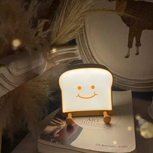qanyi toast bread night light,soft led toast lamp with cute face always smile,bedroom table lamps graduation gifts ideas for teen girls 10 11 12 13 14 year old girls