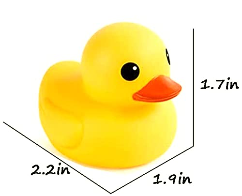 umbresen Yellow Rubber Ducks Preschool Bath Toys Bathtub Duckies Gift for Baby Shower Infants Toddlers Car Pool Float Halloween Adults Party Favors Carnival Decorations (Small Yellow 2.2''-12pcs)