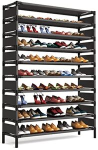 tribesigns 10 tiers shoe rack, large capacity shoe organizer, shoe shelf for 50 pair, large shoe rack, extra large shoe shelf