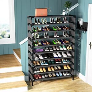 Tribesigns 10 Tiers Shoe Rack, Large Capacity Shoe Organizer, Shoe Shelf for 50 Pair, Large Shoe Rack, Extra Large Shoe Shelf