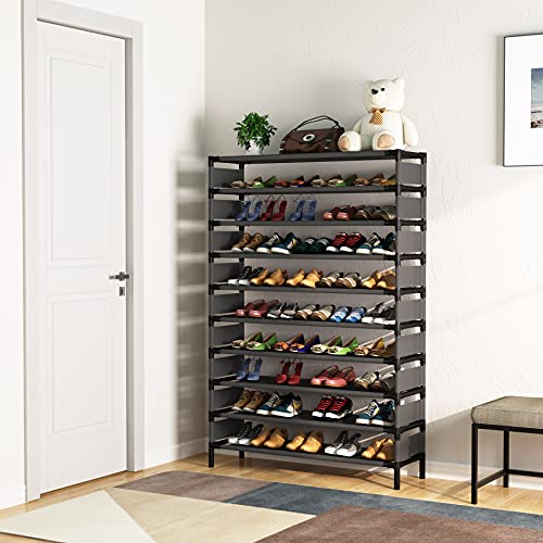 Tribesigns 10 Tiers Shoe Rack, Large Capacity Shoe Organizer, Shoe Shelf for 50 Pair, Large Shoe Rack, Extra Large Shoe Shelf