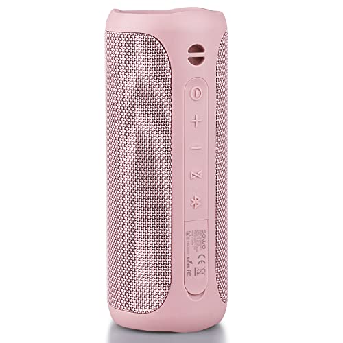 Outdoor Portable Bluetooth Speaker, Wireless IPX7 Waterproof Speaker, 25W Loud Sound, Bassboom Technology, TWS Pairing, 16H Playtime, Speaker with Lights - Pink