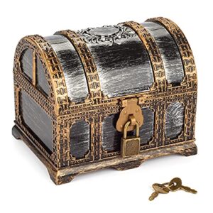kids pirate treasure chest plastic pirate vintage treasure box, mini pirate chest toys for boys