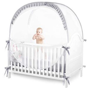 joinsi safety crib tents to keep toddler in, pop up baby mosquito net cover bed canopy for infant