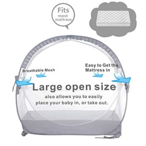 JOINSI Safety Crib Tents to Keep Toddler in, Pop Up Baby Mosquito Net Cover Bed Canopy for Infant