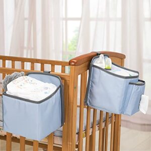 Hanging Diaper Caddy Organizer,Baby Diaper Organizer Bag Storage for Baby Essentials- Baby Diaper Stacker for Crib,D02 BLUE