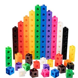 toyli 100 piece linking cubes set for counting, sorting, stem, connecting blocks math links manipulatives educational toy for preschool, kindergarten, homeschool