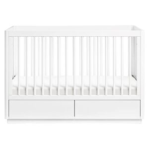 babyletto Bento 3-in-1 Convertible Storage Crib with Toddler Bed Conversion Kit in White, Undercrib Storage Drawers, Greenguard Gold Certified