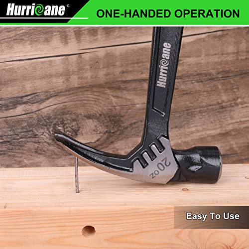 Hurricane Framing Hammer, 20 Oz, One-piece Forged with Magnetic Nail Holder, Shock-Absorbing handle