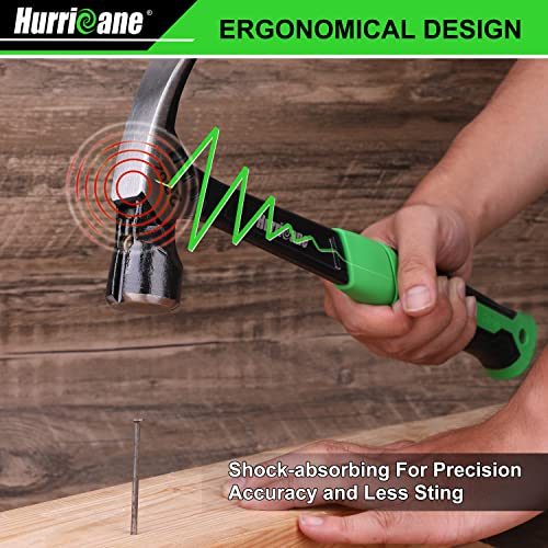 Hurricane Framing Hammer, 20 Oz, One-piece Forged with Magnetic Nail Holder, Shock-Absorbing handle