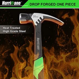 Hurricane Framing Hammer, 20 Oz, One-piece Forged with Magnetic Nail Holder, Shock-Absorbing handle