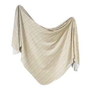 copper pearl large premium knit baby swaddle receiving blanket clay