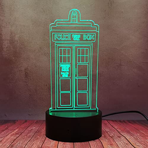 3D LED Night Light Police Box Tardis Touch Remote Control with 16 Color Gradient and Flash Creative Call Box Desk Lamp Home Bedroom Deco Sleep Boy Birthday Gift Best Toy