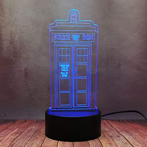 3D LED Night Light Police Box Tardis Touch Remote Control with 16 Color Gradient and Flash Creative Call Box Desk Lamp Home Bedroom Deco Sleep Boy Birthday Gift Best Toy