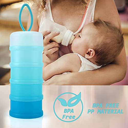 Accmor 2pcs Baby Milk Powder Formula Dispenser, Formula Dispenser On The Go, Stackable Formula Container for Travel, Non-Spill Baby Snack Storage Container, BPA Free