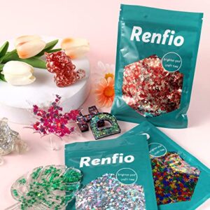 Renfio 1.75 Oz 50g Weed Leaf Confetti Glitter Leaves Flakes Shape Shiny Sequin Glitters Resin Sparkle Chunky Sequins for DIY Mold Art Nail Artwork Holiday Decoration - Grass Green