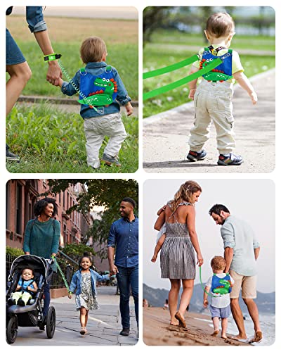 Toddler Leash for Boys and Girls , 4-in-1 Leash for Kids, Toddler Harness with Leash, Child Leash for Walking with Baby Safety Anti Lost Wrist Link (Dinosau